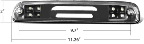 Vista 8 de Reemplazo para Ford F-250 F-350 F-450 F-550 Super Duty/Ford Ranger 1993-2011 Lente de humo LED cromado carcasa trasera de montaje alto 3ª tercera