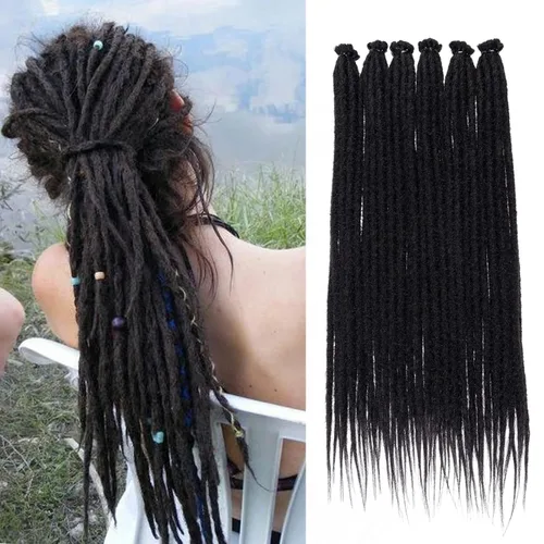Vista 32 de Leeven Extensiones de Rastas Sintéticas de Doble Punta de 24 Pulgadas 30 Hebras Rastas Boho 613 Rubio 3 Estilos Mixtas Onduladas Rizadas DE Rastas