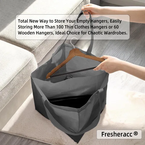 Vista 4 de Organizador de Perchero para Ropa con Ahorro de Espacio, Bolsa de Almacenamiento Triangular Fresheracc con Asas para Organizar el Armario