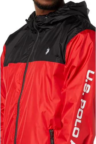 Vista 3 de U.S. POLO ASSN. Cortavientos de bloque de color USPA, Rojo (Engine Red)