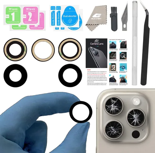 Vista 8 de Reemplazo de lente de vidrio de cámara para iPhone 11, GVKVGIH reemplazo de lente de vidrio de cámara trasera con adhesivo preinstalado, kit