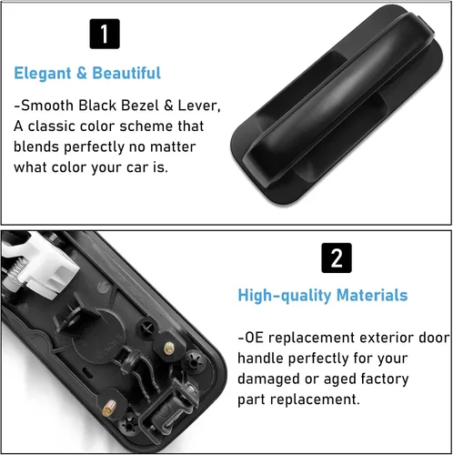 Vista 4 de Moonlinks Compatible con manija de puerta exterior del lado del conductor F150 2015-2020, reemplazo de manija de puerta F150 lado trasero izquierdo