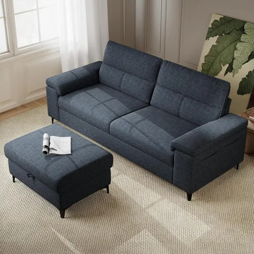 Vista 10 de Upvilla Sofá moderno de 71.25 pulgadas para sala de estar, sofás de asiento profundo con cojín de 8 pulgadas, cómodo sofá de amor de felpilla de 2