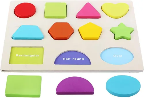 Vista 3 de QZMTOY Rompecabezas de madera para niños pequeños, rompecabezas de madera con números, letras y formas para niños pequeños, rompecabezas