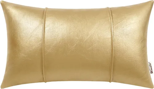 Vista 31 de BRAWARM Funda de almohada de piel sintética de 16 x 16 pulgadas, color Negro
