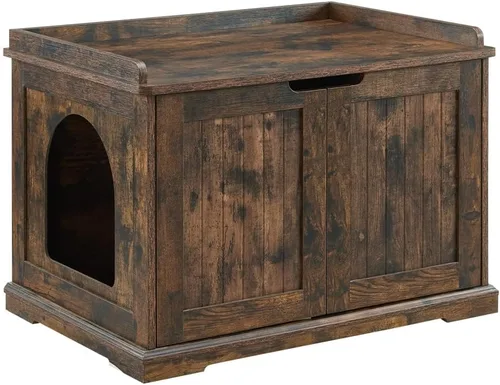 Vista 19 de unipaws Caja de arena para gatos extra grande para cajas de arena automáticas y autolimpiantes, armario alto con estación de carga, casa oculta