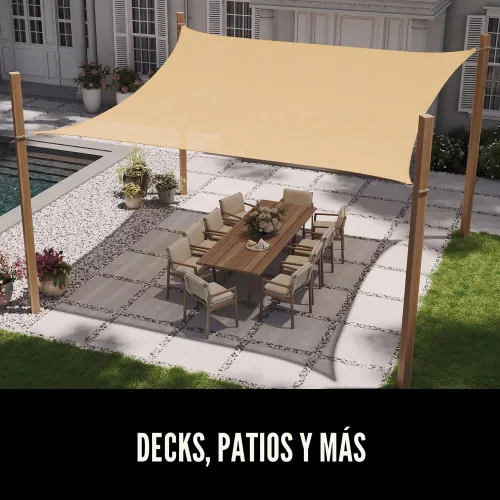 Vista 7 de GORILLA GRIP - Toldo parasol resistente, protección UV, resistente a la decoloración, desgarros y óxido, rectangular, con bordes curvos que bloquean