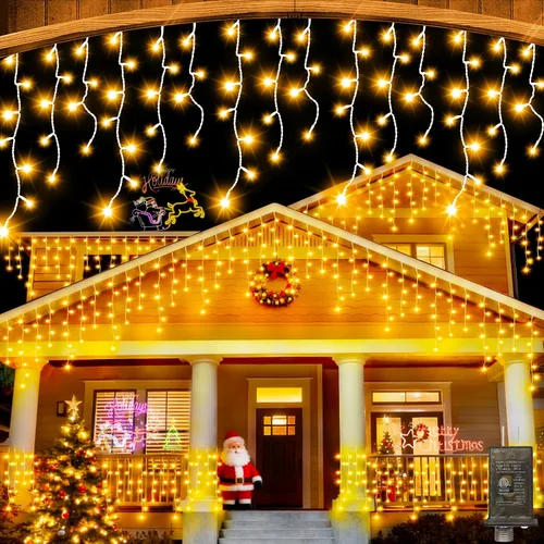 Vista 7 de JXLEDAYY Luces de Navidad superlargas de 1280 luces LED de 131 pies con 240 caídas, enchufables, con 8 modos de decoración de Navidad, para Multi