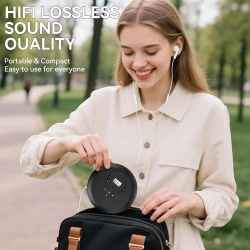 Vista 7 de Gueray Reproductor de CD portátil CD Discman Reproductor de CD portátil para coche con anti-salto a prueba de golpes reproductor de CD personal