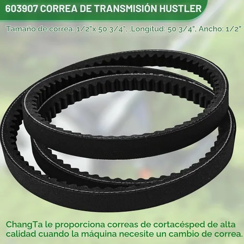 Vista 3 de 603907 607400 Correa de transmisión de bomba para cortacésped Hustler Raptor SD SDX Limited Zero Giro, correa dentada de aramida resistente, correa