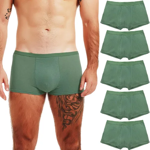 Vista 6 de STARLY 5pcs Mens Desechable Algodón Ropa Interior Viaje Boxers Escritos Portátil Pantalones Cortos Blanco/Gris/Verde Oliva