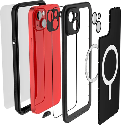 Vista 7 de Ghostek NAUTICAL funda delgada para iPhone 14 Plus a prueba de golpes impermeable con protector de pantalla y imán MagSafe con carga inalámbrica