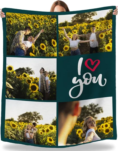 Vista 34 de Artsadd Manta personalizada con fotos, nombre, fotos personalizadas, regalos personalizados para adultos, mamá, papá, hija, bebé, mejor amigo