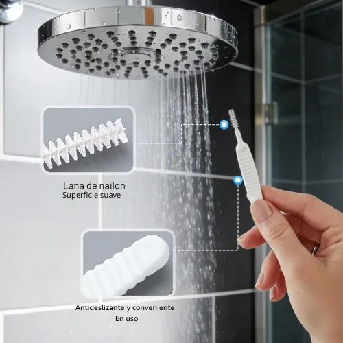 Vista 5 de Cepillo de limpieza para cabezal de ducha para agujeros pequeños, cepillo de limpieza antiobstrucción de espacios mejorado 2026, cepillos
