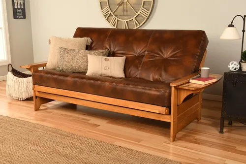 Vista 17 de Kodiak Furniture Futón Phoenix de tamaño completo con acabado de nuez de mantequilla, canadiense