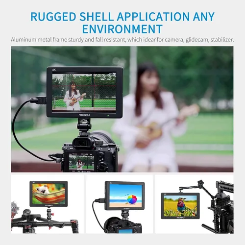 Vista 5 de FEELWORLD T7 7 pulgadas IPS 4K HDMI Cámara Monitor de campo Asistencia de video Full HD 1920x1200 carcasa de aluminio sólido DSLR Monitor