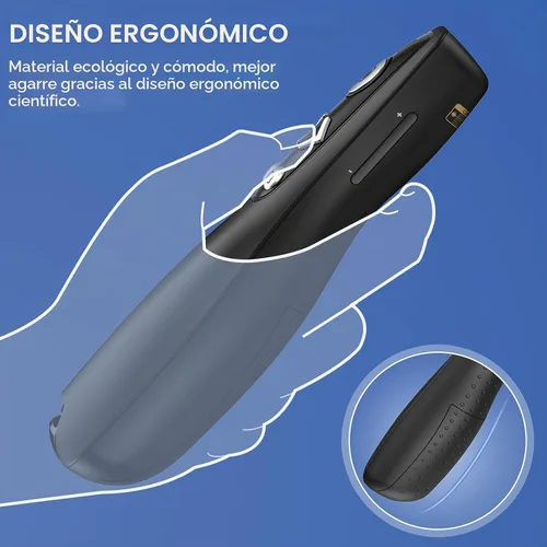 Vista 6 de Ratón Aire 2-en-1 USB Tipo C Clicker de Presentación Presentador Inalámbrico Remoto para PowerPoint, Clicker de PowerPoint con Control de Volumen
