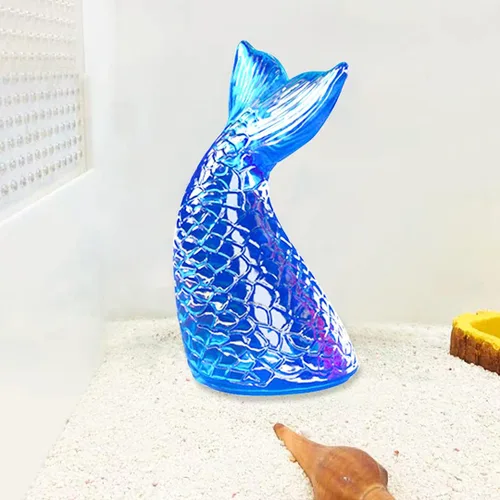 Vista 2 de Molde de cola de sirena, molde de epoxi de cristal, cola de pez 3D, moldes de resina de silicona, molde de fundición de resina epoxi, moldes