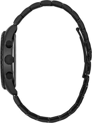 Vista 4 de Caravelle Design by Bulova - Reloj de acero inoxidable chapado en iones negros para hombre cronógrafo deportivo de cuarzo color negro esfera negra