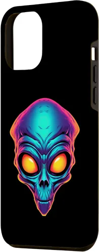 Vista 2 de iPhone 13 Pro Max Scary Alien Face UFO Alien Head Funny Alien Case