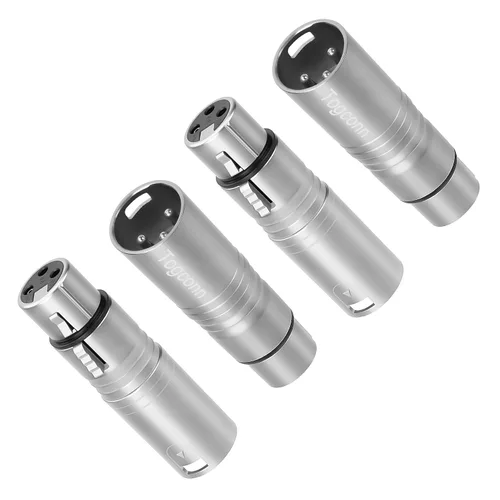Vista 8 de Adaptador de micrófono XLR 2 unidades, 3 pines XLR macho a hembra, convertidor de conector de extensión de audio para altavoz, mezcladores,