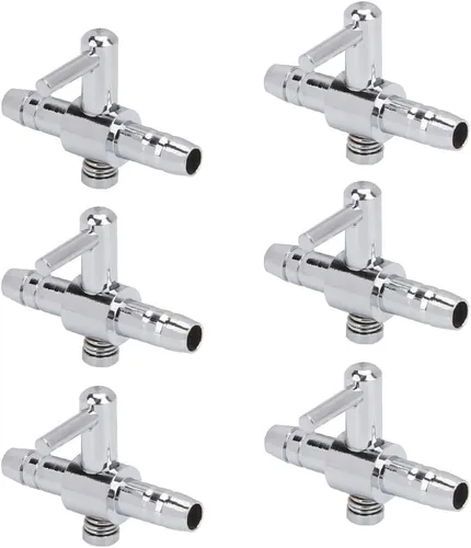 Vista 6 de Pawfly 6 unids 1-Way Acuario Control de Flujo de Aire Palanca Distribuidor de Válvula Recta Divisor para Peces Tanque