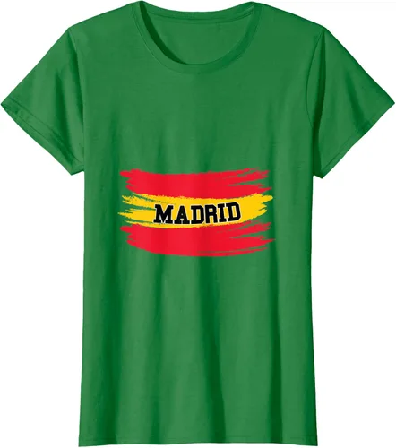 Vista 25 de Camiseta familiar de España Madrid con bandera española envejecida, Negro