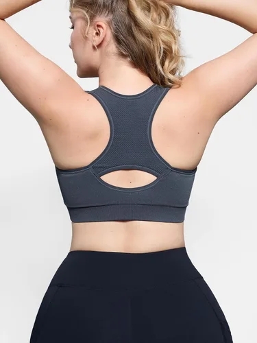 Vista 2 de FITTIN Sujetadores deportivos de espalda cruzada para mujer, brasier acolchado sin costuras para yoga, gimnasio, entrenamiento, fitness