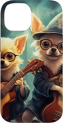 Vista 4 de iPhone 16 Chihuahua Mago Guitarristas, Chihuahua Dog, Estuche Guitarrista Mágico