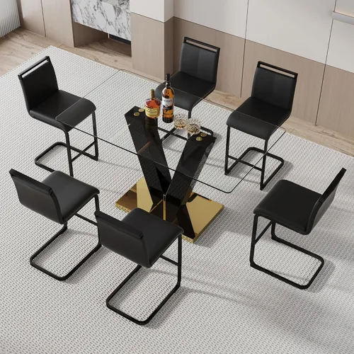 Vista 23 de Ebullient Juego de mesa de comedor de bar de 63 pulgadas para 2, juego de mesa de comedor de bar moderno con 2 taburetes de cuero sintético, mesa