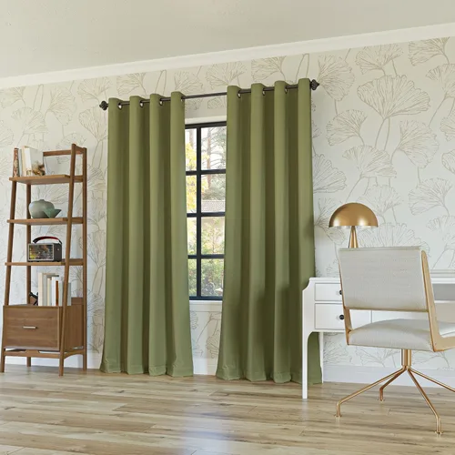 Vista 7 de Sun Zero Nordic - Juego de 2 paneles de cortinas 100 % opacas con ojales, calidad de teatro, reducción de ruido, 52 x 84 pulgadas, verde salvia