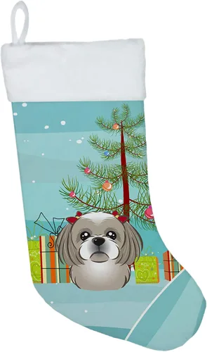 Vista 23 de Caroline's Treasures BB1590CS Árbol de Navidad y Alaskan Malamute Calcetines de Navidad para colgar en la chimenea, decoración de fiesta de Navidad