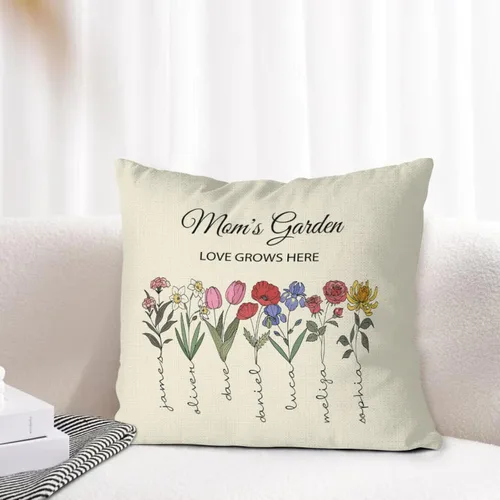 Vista 7 de Alienc Funda de almohada personalizada para el día de la madre (inserto de almohada opcional)
