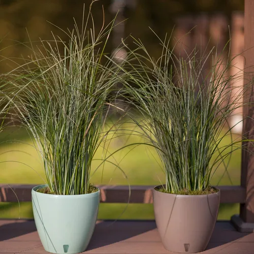 Vista 7 de DECOPOTS - Maceta de riego automático - Maceta decorativa para interiores con cartucho de drenaje e indicador de nivel de agua