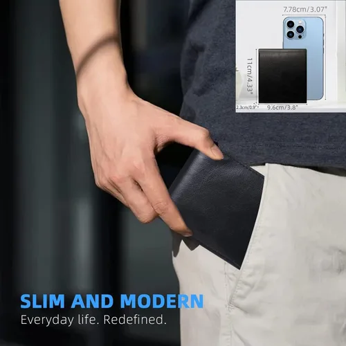Vista 6 de MeYuxg Billetera mágica premium, con protección RFID, cartera compacta de piel sintética negra para amantes del espectáculo mágico de magos