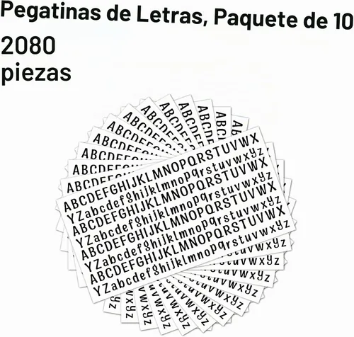 Vista 3 de 10 hojas de calcomanías de letras pequeñas, calcomanías autoadhesivas del alfabeto de 1/2 pulgada, lindas calcomanías de vinilo para artes Negro