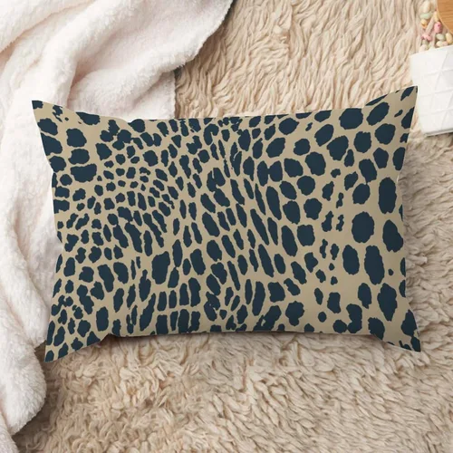 Vista 25 de ArogGeld Funda de cojín lumbar con estampado de leopardo y guepardo negro, funda de almohada para sofá, con manchas de animales marrones y negros