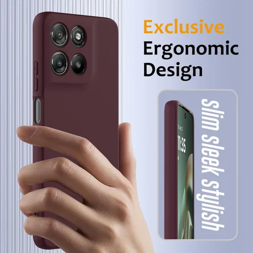 Vista 4 de Compatible with Motorola Moto G57 Power 5G Pure Color Simple Case,Support Magnetic Ring, Thin Slim Liquid Silicone Soft Rubber Gel TPU Full Camera