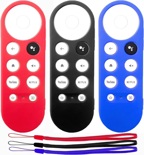 Vista 11 de Paquete de 2 fundas para control remoto brillante compatibles con Chromecast con control remoto de voz Google TV 4K 2020 / HD 2022 – Funda