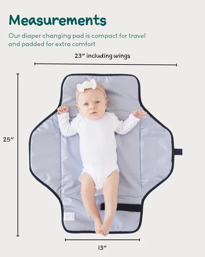 Vista 7 de Lily Miles Cambiador de pañales portátil para bebé, cambiador de pañales con pestillos magnéticos, almohadilla de viaje impermeable para bolsa