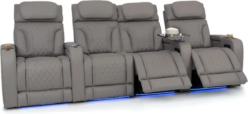 Vista 93 de Seatcraft Luminis 365 - Asiento de cine en casa (fila de 2 biplazas), color carmesí