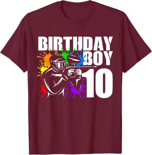Vista 10 de Camiseta de 10 años de antigüedad, fiesta de cumpleaños para niños, Negro, S