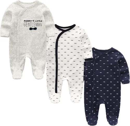 Vista 4 de ZAV Ropa unisex para bebés, paquete de 5 mamelucos de manga corta y 3 mamelucos con pies para bebé