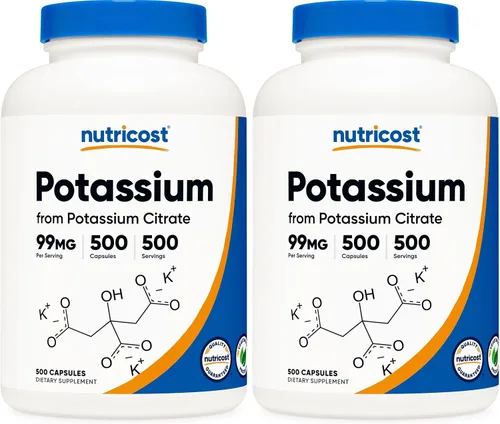 Vista 6 de Nutricost Citrato de potasio 99 mg, 240 cápsulas - Sin gluten, sin OMG