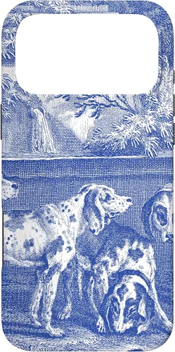 Vista 22 de Vintage Blue French Toile Hound Dogs Case for iPhone 16