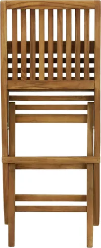 Vista 9 de Sunnydaze - Sillas plegables de madera de teca para exteriores, juego de 2 sillas plegables de patio para terraza o balcón, muebles de madera