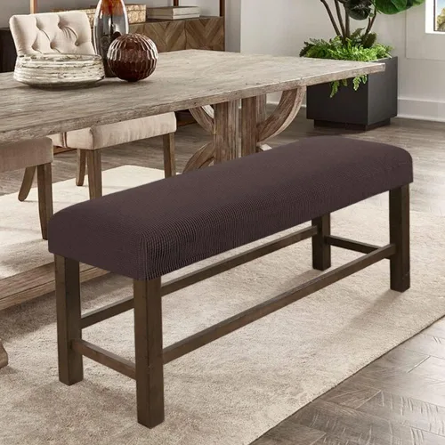 Vista 32 de Fundas de banco rectangulares, funda extraíble para silla de comedor, ajuste suave, universal, elásticas, antipolvo, lavable, protector de asiento