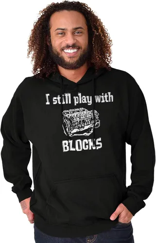 Vista 4 de Brisco Brands Play With Blocks Car Engine Mechanic - Sudadera con capucha para mujer y hombre