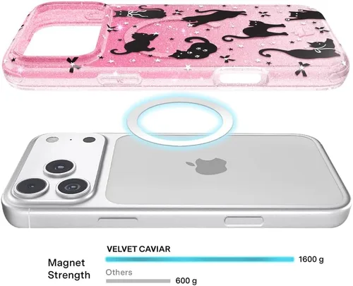 Vista 560 de VELVET CAVIAR Funda para iPhone 15, compatible con MagSafe, probada contra caídas de 10 pies, fundas protectoras de diseño, leopardo color rosa