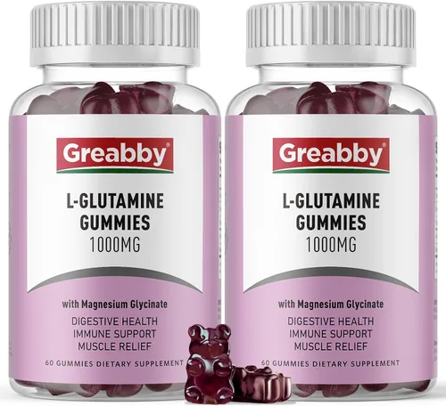 Vista 8 de L Glutamine - Gomitas de 1000 mg, alivio muscular y apoyo inmunológico, suplemento de aminoácidos con glicinato de magnesio, veganas y sin OMG, sin
